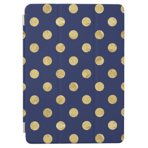 Elegant Gold Foil Polka Dot Pattern _ Gold  Blue iPad Air Cover