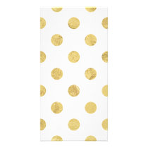 Elegant Gold Foil Polka Dot Pattern - Gold & White Card