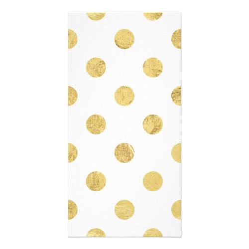 Elegant Gold Foil Polka Dot Pattern _ Gold  White Card