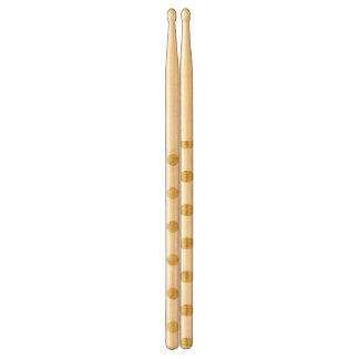 Elegant Gold Foil Polka Dot Pattern - Gold & White Drumsticks