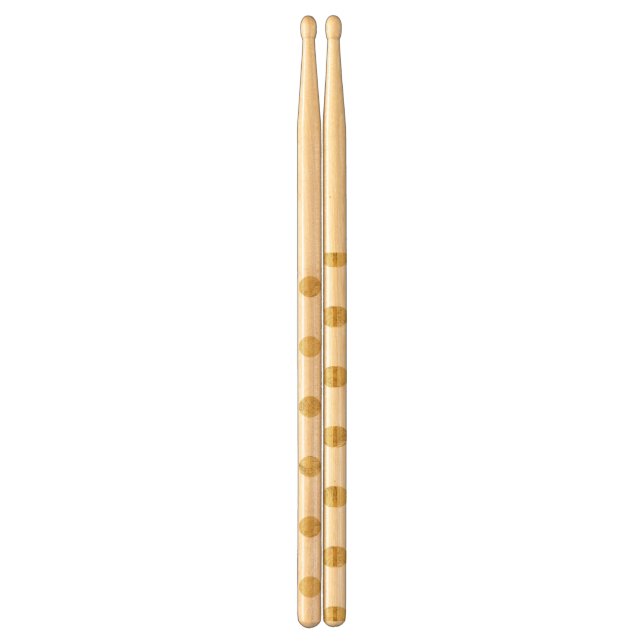 Elegant Gold Foil Polka Dot Pattern - Gold & White Drumsticks (Front)