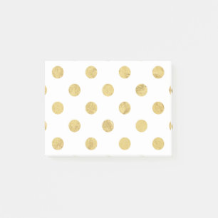 Elegant Gold Foil Polka Dot Pattern - Gold & White Post-it Notes