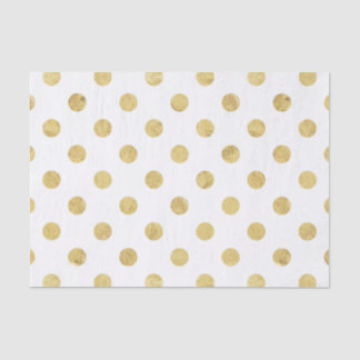 Elegant Gold Foil Polka Dot Pattern - Gold & White Tissue Paper