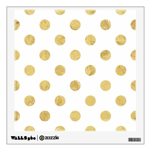 Elegant Gold Foil Polka Dot Pattern _ Gold  White Wall Sticker