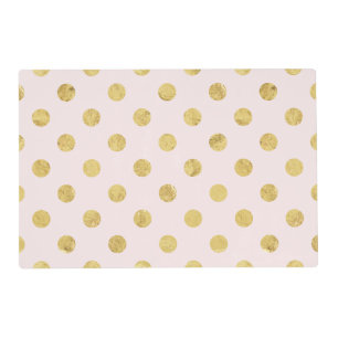 Elegant Gold Foil Polka Dot Pattern - Pink & Gold Placemat