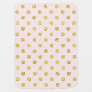 Elegant Gold Foil Polka Dot Pattern - Pink & Gold Receiving Blanket