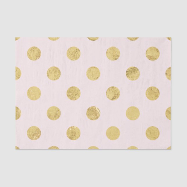 Elegant Gold Foil Polka Dot Pattern - Pink & Gold Tissue Paper (Front)