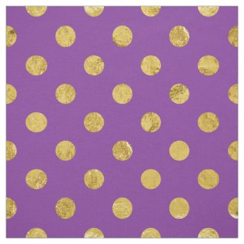 Elegant Gold Foil Polka Dot Pattern - Purple Fabric by allpattern at Zazzle