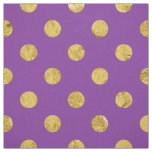 Elegant Gold Foil Polka Dot Pattern - Purple Fabric