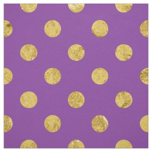 Elegant Gold Foil Polka Dot Pattern _ Purple Fabric