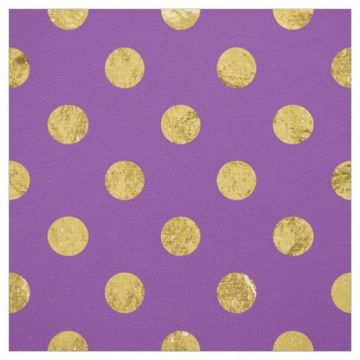 Elegant Gold Foil Polka Dot Pattern - Purple Fabric