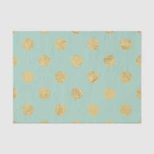 Elegant Gold Foil Polka Dot Pattern - Teal Gold Tissue Paper