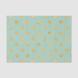 Elegant Gold Foil Polka Dot Pattern - Teal Gold Tissue Paper