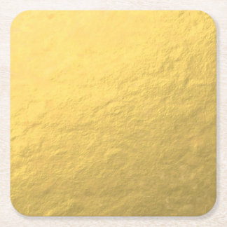 Elegant Gold Foil Printed Square Paper Coaster