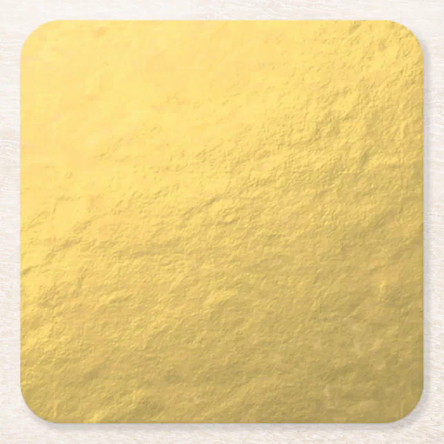 Elegant Gold Foil Printed Square Paper Coaster Zazzle