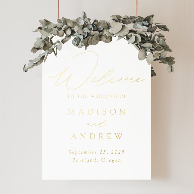 Elegant Gold Foil Script Wedding Welcome Sign (Creator Uploaded)
