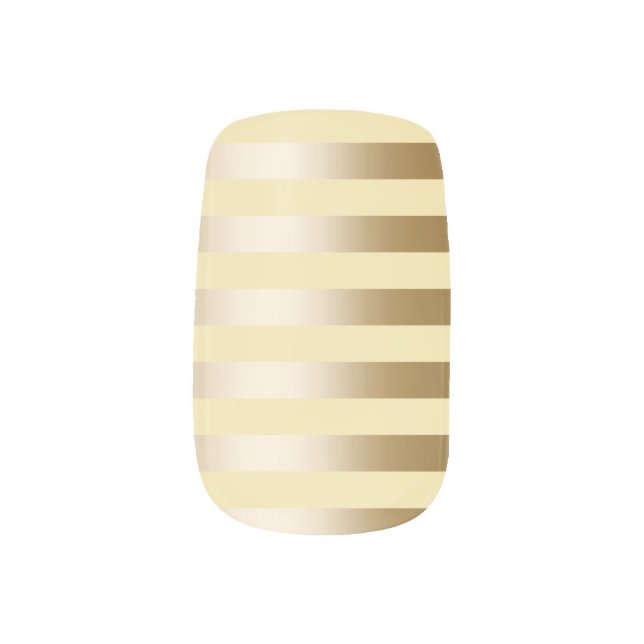 Elegant Gold Foil Stripes Vanilla Minx Nail Wraps (Left Thumb)