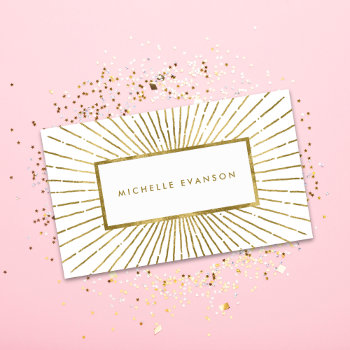 Elegant Gold Foil Sunburst Professional Business Card by whimsydesigns at Zazzle