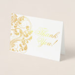 Elegant Gold Foil Thank You Card at Zazzle