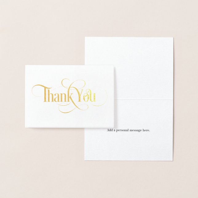 Elegant Gold Foil Thank You Card (Display)