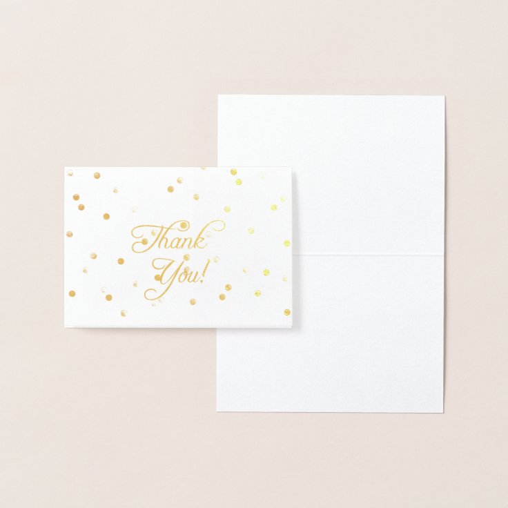 Elegant Gold Foil Thank You Notes Foil Card Zazzle