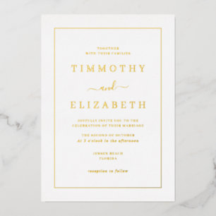 Elegant Gold Foil Wedding Foil Invitation