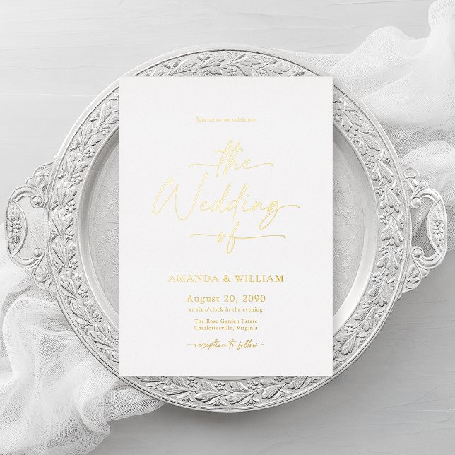 Elegant Gold Foil Wedding Invitation  (Creator Uploaded)