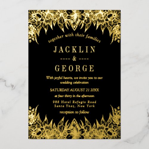Elegant Gold Foil Wedding Invitation