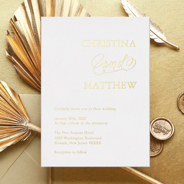 Elegant GOLD FOIL WEDDING Invitation Foil Invitati Foil Invitation (Creator Uploaded)
