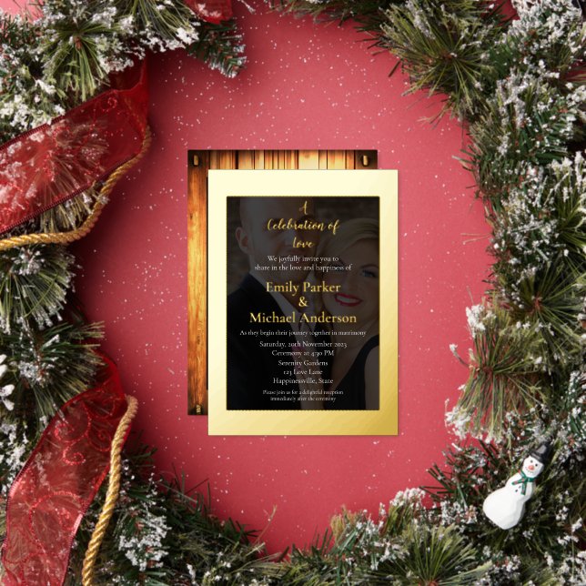 Elegant gold foil wedding invitation foil invitation (Insitu)