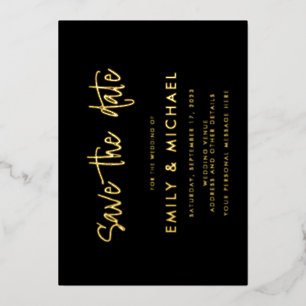 Elegant Gold Foil Wedding Save the Date Foil Invitation