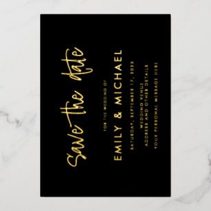 Elegant Gold Foil Wedding Save the Date Invitation