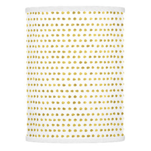 Elegant Gold Foil White Small Polka Dots Pattern Lamp Shade