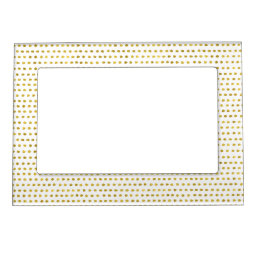 Elegant Gold Foil White Small Polka Dots Pattern Magnetic Frame