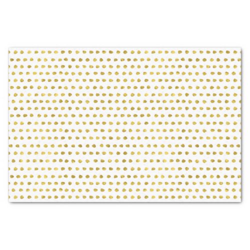 Elegant Gold Foil White Small Polka Dots Pattern Tissue Paper