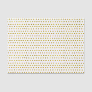 Elegant Gold Foil White Small Polka Dots Pattern Tissue Paper