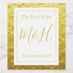 Elegant Gold Foil Wine Labels | Zazzle