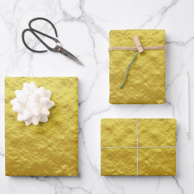 Elegant Gold Foil  Wrapping Paper Sheets (Front)