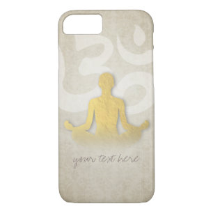 Elegant Gold Foil Yoga Meditation Pose Om Symbol iPhone 8/7 Case