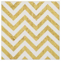 Elegant Gold Foil Zigzag Stripes Chevron Pattern Fabric