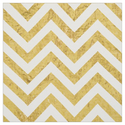 Elegant Gold Foil Zigzag Stripes Chevron Pattern Fabric