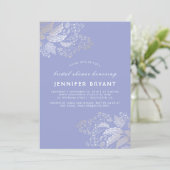 Elegant Gold Foliage Lavender Purple Bridal Shower Invitation (Standing Front)