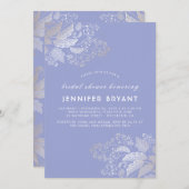 Elegant Gold Foliage Lavender Purple Bridal Shower Invitation (Front/Back)