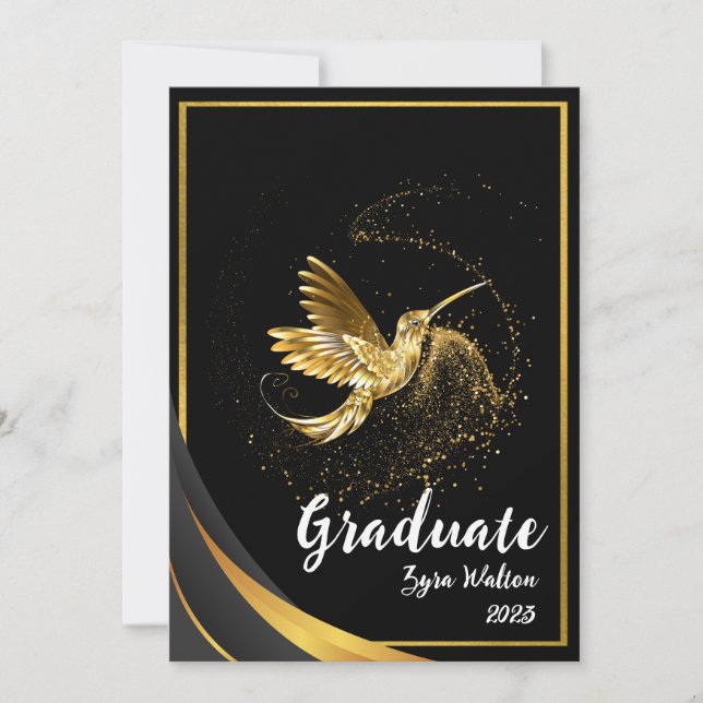 Elegant Gold Formal Graduation Party Invitation  (Front)