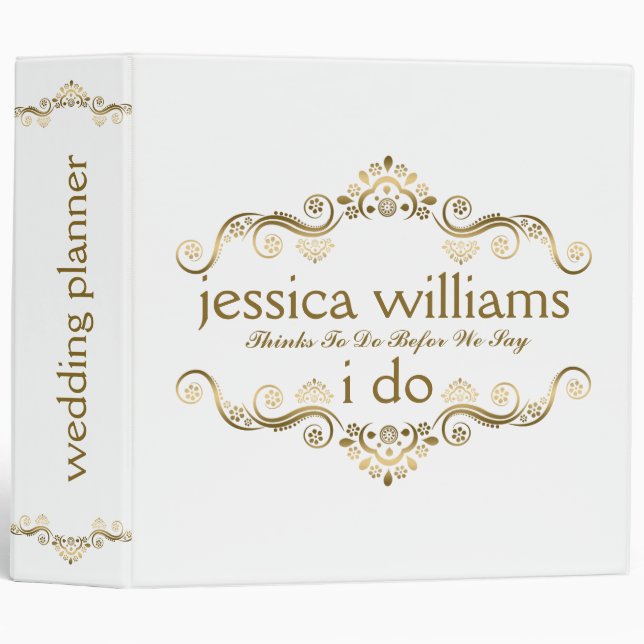 Elegant Gold Frame Abstract Crown Binder (Front/Spine)