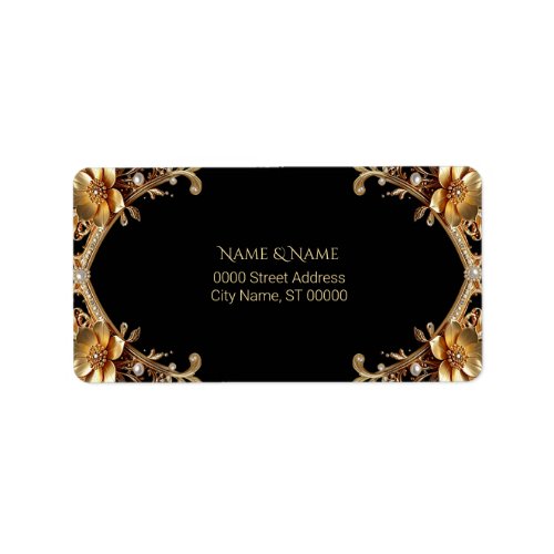 Elegant Gold Frame Address Label