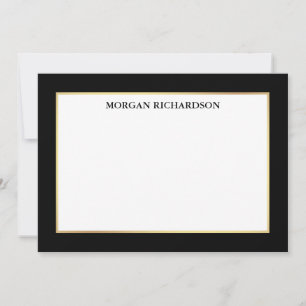 Elegant Gold Frame Black White - Choose Size - Note Card