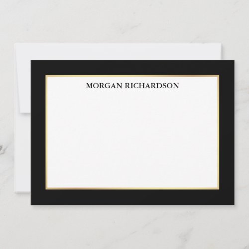 Elegant Gold Frame Black White _ Choose Size _  Note Card