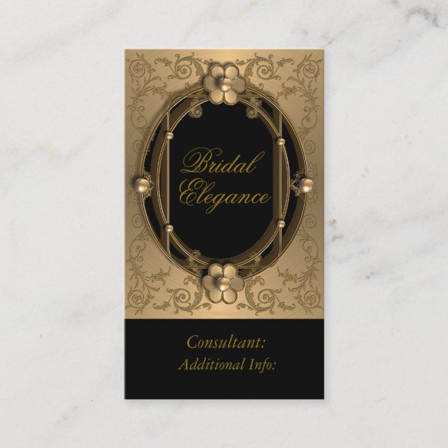 Elegant Gold Frame Business Card 2 (Front)