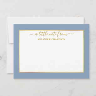 Elegant Gold Frame - Choose Size - Dusty Blue Note Card